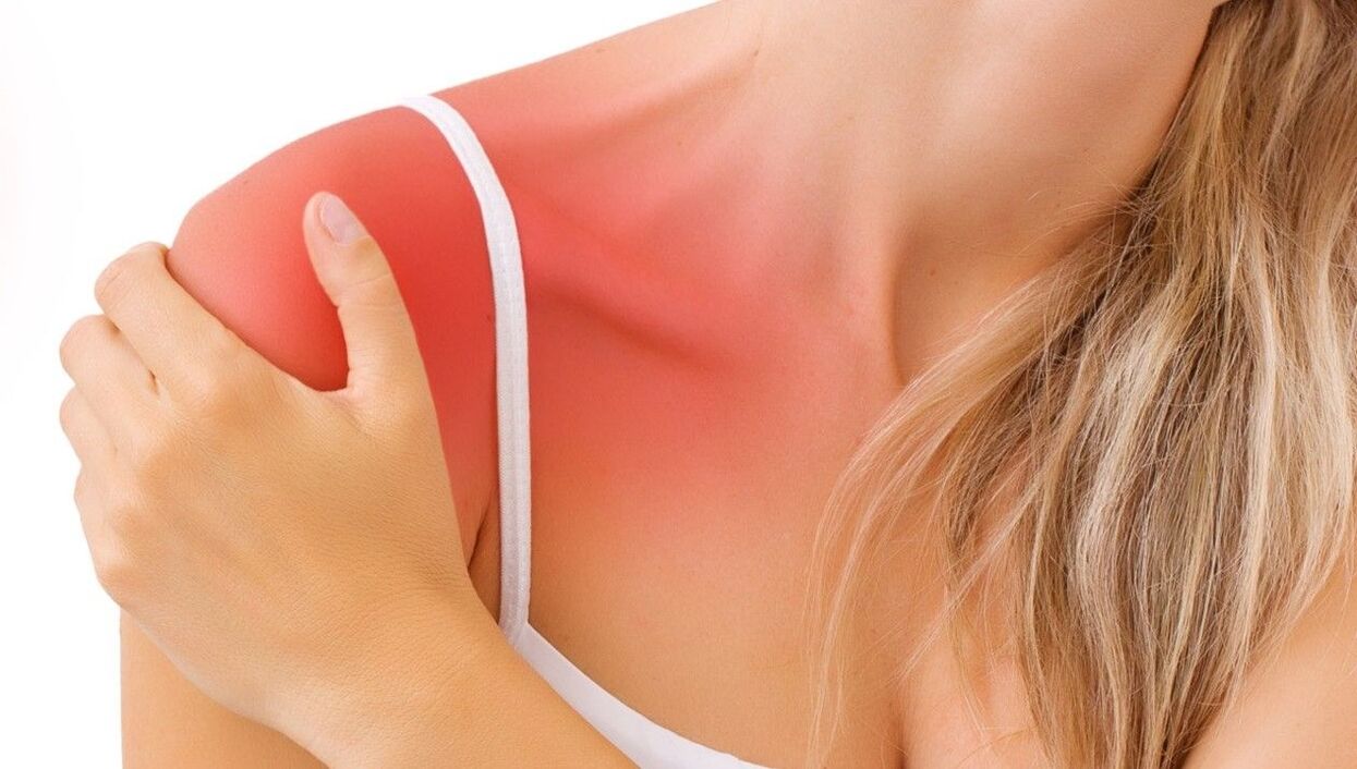 pain in the shoulder joint due to arthrosis